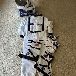 Kids Astronaut Costume with Helmet - White